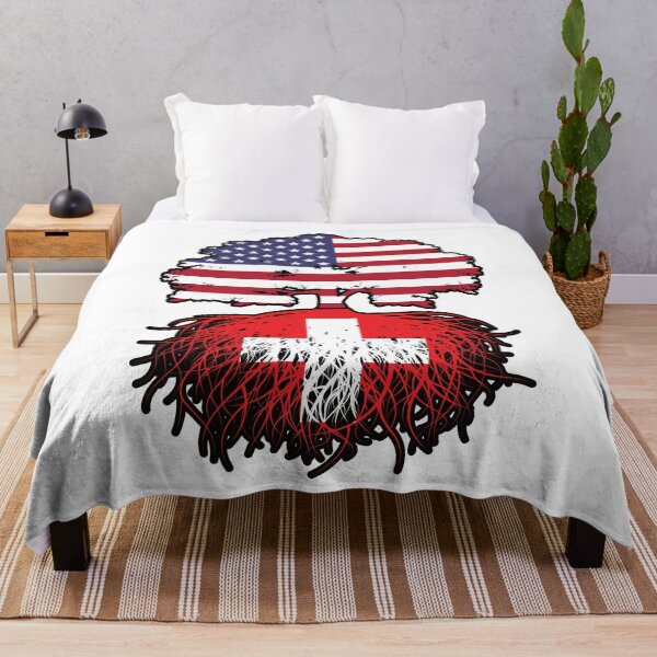 Item preview, Switzerland Swiss American USA United States America Tree Roots Flag designed and sold by FlagX.