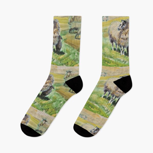 Item preview, Flock of Sheep and lambs painting designed and sold by MikeJory.