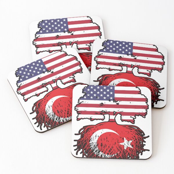 Item preview, Turkey Turkish American USA United States America Tree Roots Flag designed and sold by FlagX.
