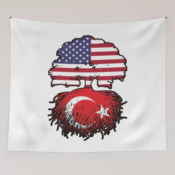 Item preview, Turkey Turkish American USA United States America Tree Roots Flag designed and sold by FlagX.