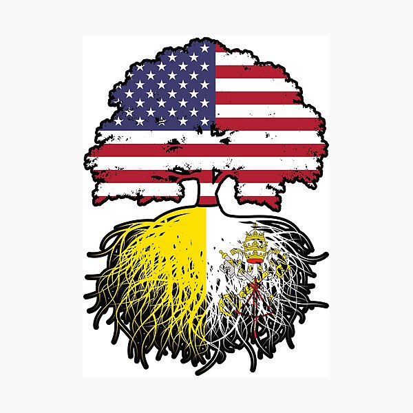 Item preview, Vatican American USA United States America Tree Roots Flag designed and sold by FlagX.