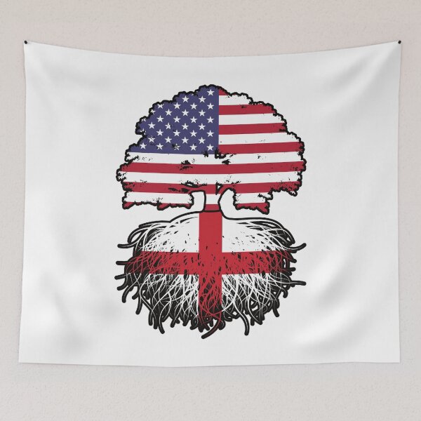 Item preview, England English American USA Tree Roots Flag designed and sold by FlagX.