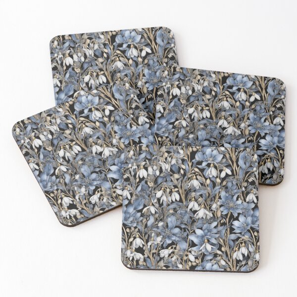 Item preview, Spring Floral Pattern of Blue Flowers and Snowdrops designed and sold by FlowerMeFlorals.