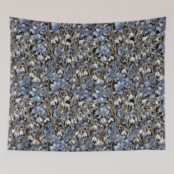 Item preview, Spring Floral Pattern of Blue Flowers and Snowdrops designed and sold by FlowerMeFlorals.