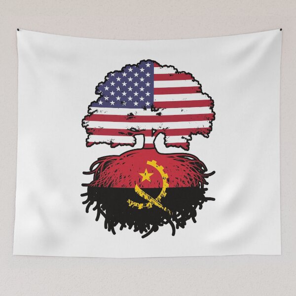 Item preview, Angola Angolan American USA Tree Roots Flag designed and sold by FlagX.