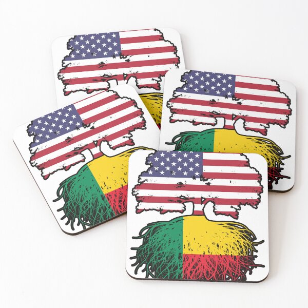 Item preview, Benin Beninese American USA Tree Roots Flag designed and sold by FlagX.
