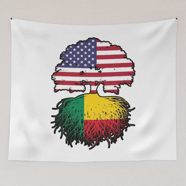 Item preview, Benin Beninese American USA Tree Roots Flag designed and sold by FlagX.
