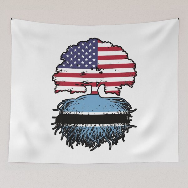 Item preview, Botswana Botswanian American USA Tree Roots Flag designed and sold by FlagX.