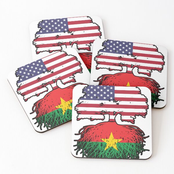 Item preview, Burkina Faso Burkinabe American USA Tree Roots Flag designed and sold by FlagX.