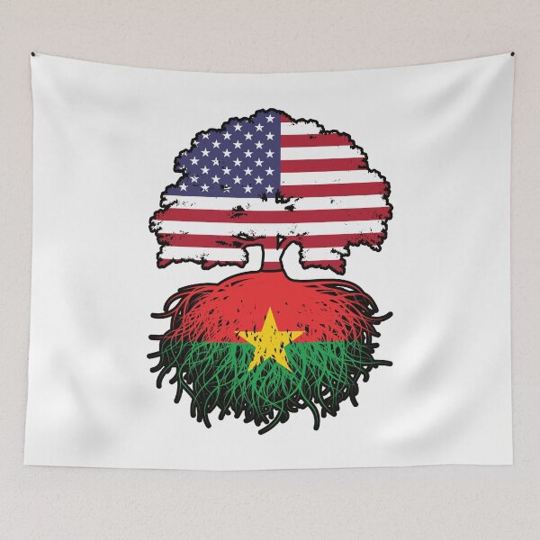 Item preview, Burkina Faso Burkinabe American USA Tree Roots Flag designed and sold by FlagX.