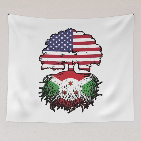 Item preview, Burundi Burundian American USA Tree Roots Flag designed and sold by FlagX.