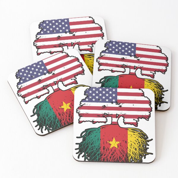 Item preview, Cameroon Cameroonian American USA Tree Roots Flag designed and sold by FlagX.
