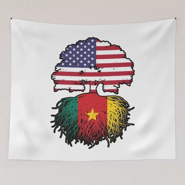 Item preview, Cameroon Cameroonian American USA Tree Roots Flag designed and sold by FlagX.