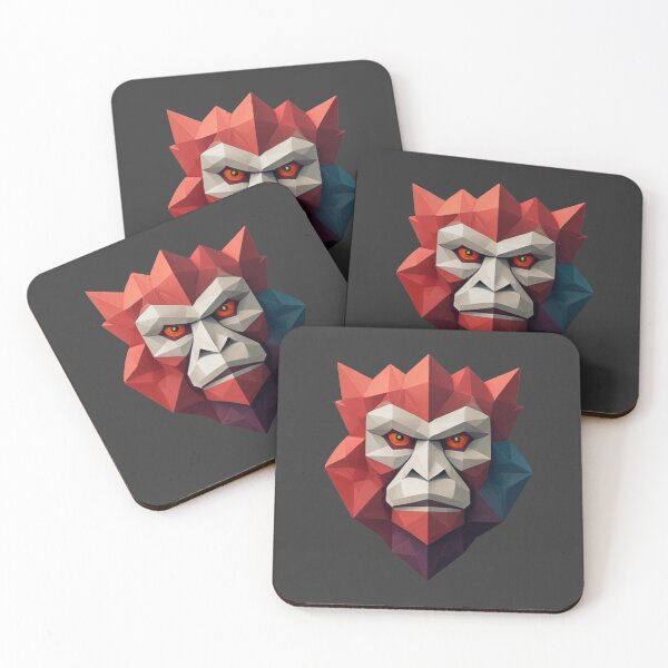 Artikelvorschau, Eine traditionelle Teufelsmaske, Origami, Schneeaffe-Vektorgrafik entworfen und verkauft von VugArtShop.