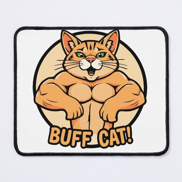 Item preview, Funny cartoon buff cat designed and sold by MartialArtisan.