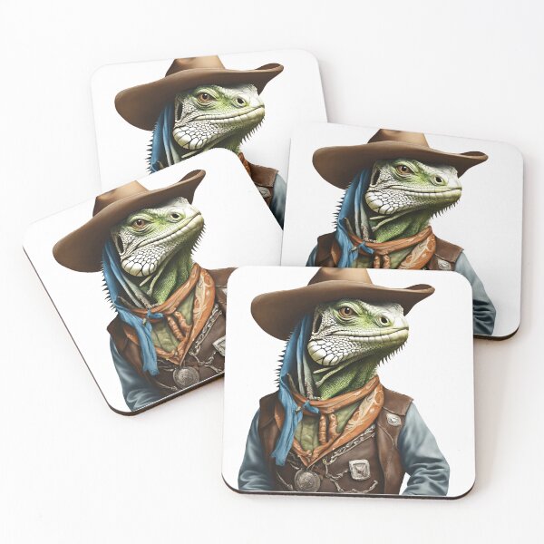 Item preview, Western Lizard Cowboy Illustration designed and sold by Aqmean.