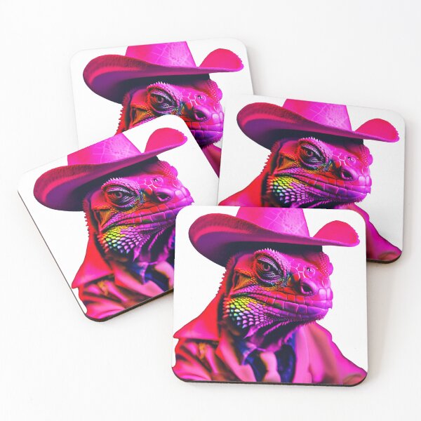 Item preview, Stylish Iguana in Cowboy Attire - A Fusion of Fashion and Wildlife designed and sold by Aqmean.