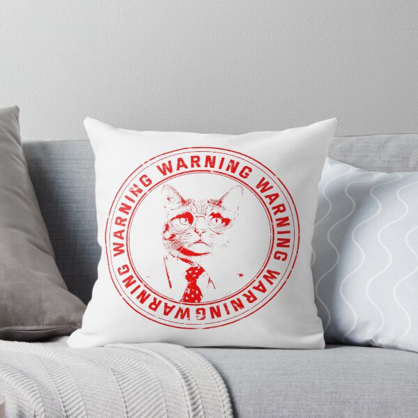 Item preview, Red stamp with funny cat image and warning message designed and sold by metedigiart.