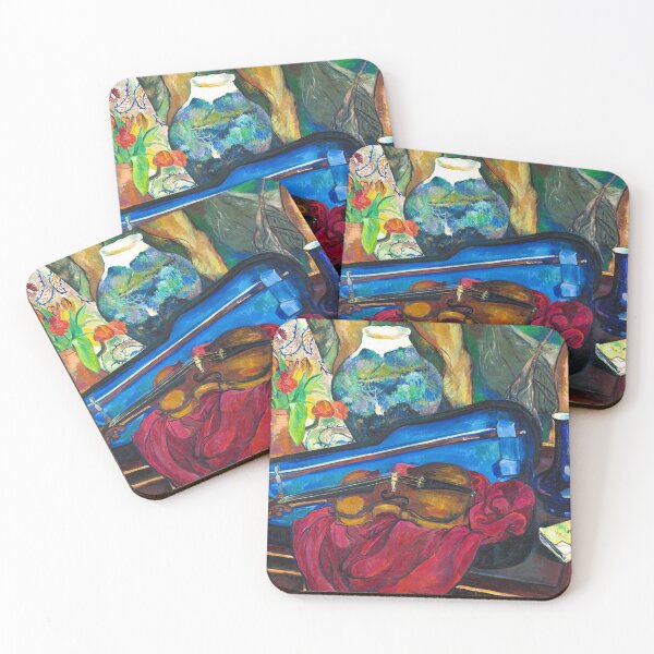 Item preview, The blue violin case | musical still life oil painting portrait print | by Suzanne Valadon designed and sold by Jéanpaul  Ferro.