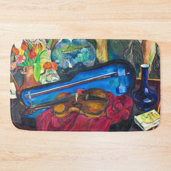 Item preview, The blue violin case | musical still life oil painting portrait print | by Suzanne Valadon designed and sold by Jéanpaul  Ferro.