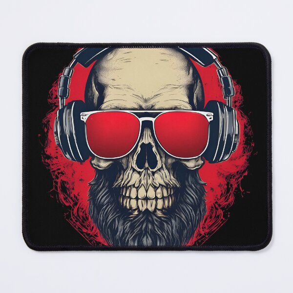 Item preview, Red Glasses Headphone Skull designed and sold by My Workshop.