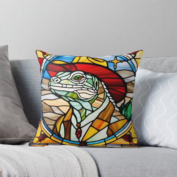 Item preview, Stained Glass Lizard Artwork with Sombrero  designed and sold by Aqmean.