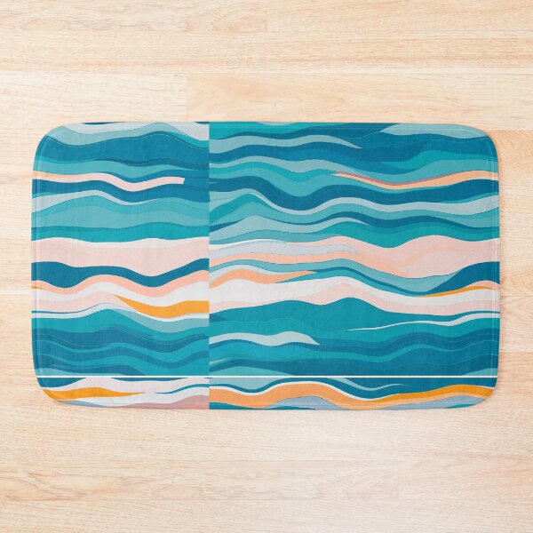 Item preview, Pretty Colourful Horizontal Sea Waves with Dominant Blue designed and sold by Pattern Hub.