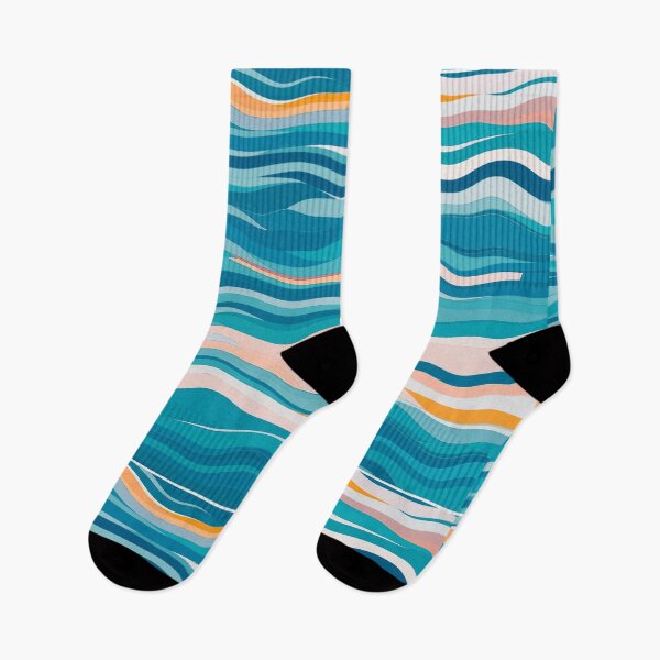 Item preview, Pretty Colourful Horizontal Sea Waves with Dominant Blue designed and sold by Pattern Hub.