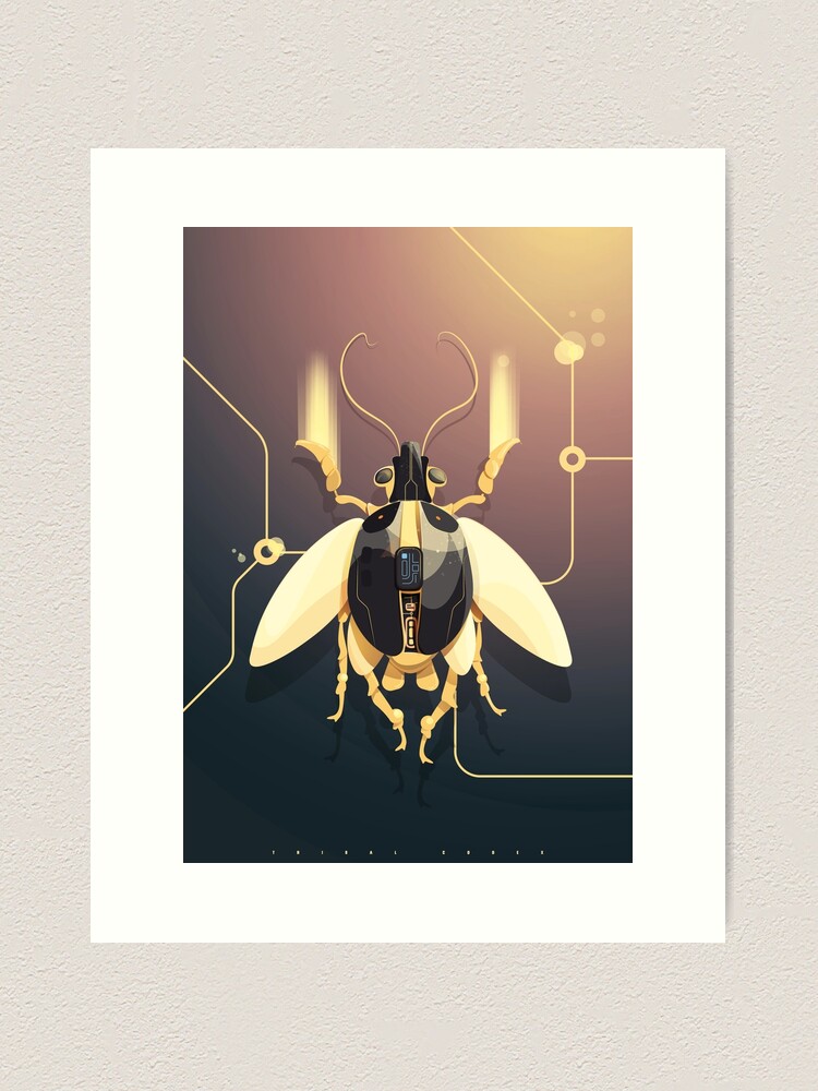 Thumbnail 1 of 3, Art Print, Cyborg Beetle designed and sold by TribalCodex.