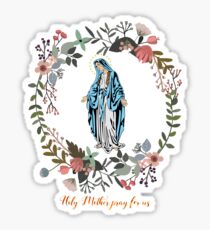 Pegatina Santa María ruega por nosotros Arte de la Virgen María Arte Bendito Regalo Católico de la Madre de Dios