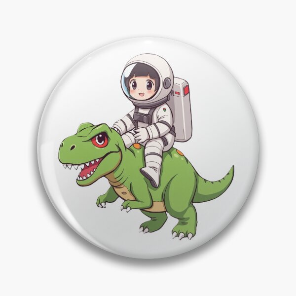 Item preview, Girl astronaut riding T-Rex designed and sold by MartialArtisan.