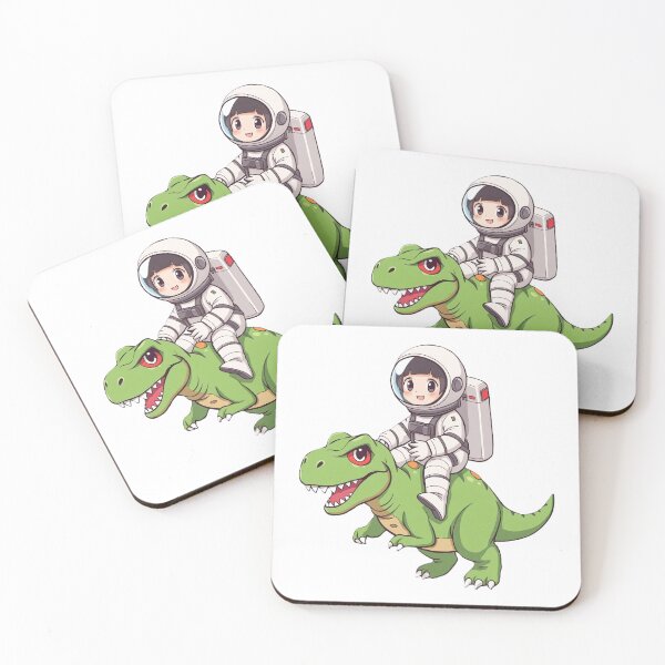 Item preview, Girl astronaut riding T-Rex designed and sold by MartialArtisan.
