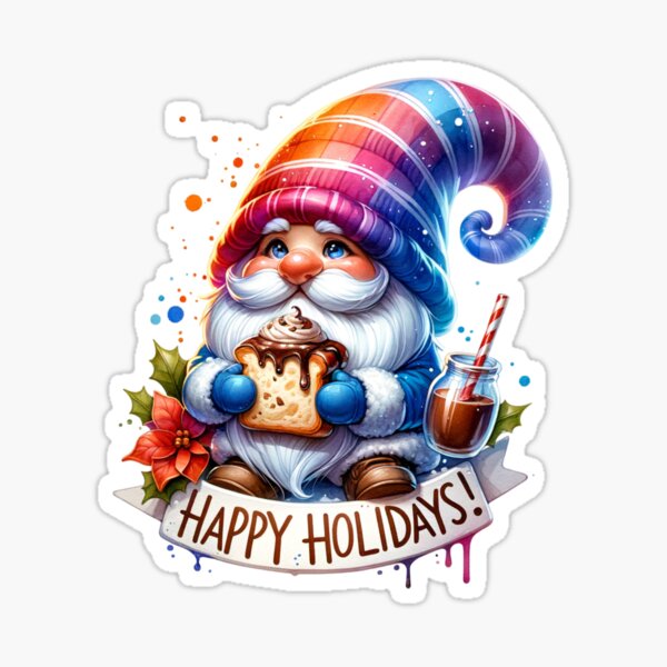 Item preview, Gnome Christmas & "Happy Holidays" – Perfect for T-Shirts, Stickers & Mugs designed and sold by artedigital99.