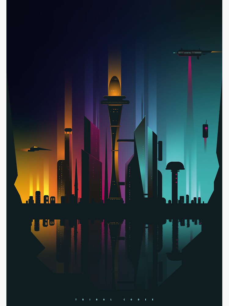 Thumbnail 3 of 3, Sticker, Metropolis designed and sold by TribalCodex.