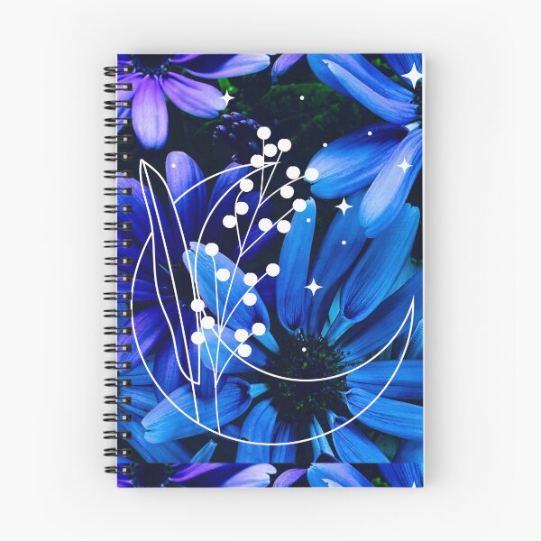 Item preview, Witch Crescent Moon Blue Daisy Dark Botanical  designed and sold by WildWoodlandWitch.