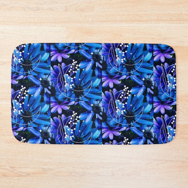Item preview, Witch Crescent Moon Blue Daisy Dark Botanical  designed and sold by WildWoodlandWitch.
