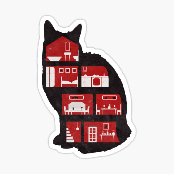 A cat makes a home Sticker