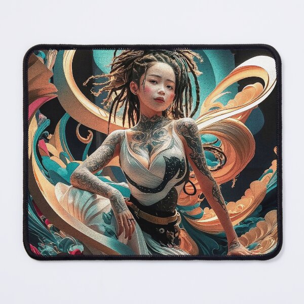Item preview, Mystical Asian Girl crackled Fantasy Illustration designed and sold by paulo silveira.