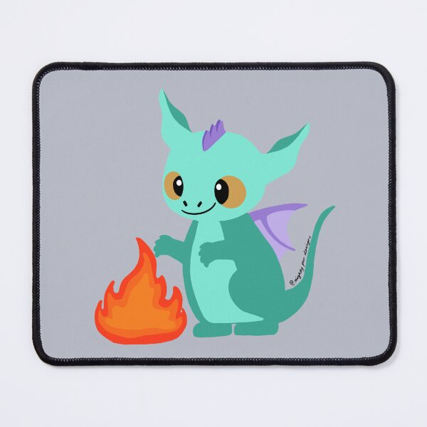 Item preview, Silly dragon with a camp fire - Murphy designed and sold by MightyPenShop.