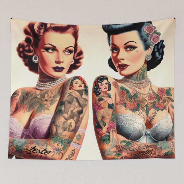 Item preview, Retro Inked Girls designed and sold by PulpVintage.