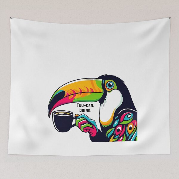 Item preview, Toucan Coffee Time - Colorful Fun Art designed and sold by Szymon Wangler.