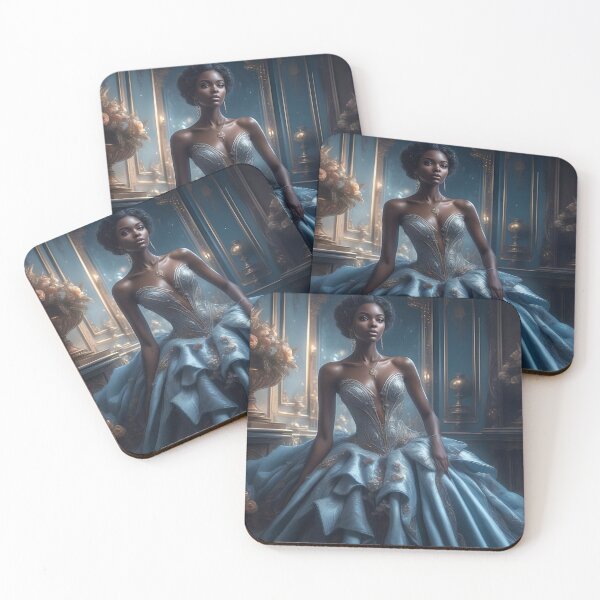 Item preview, Soft Blue Satin Couture AI Gown designed and sold by Fantasy-Fashion.