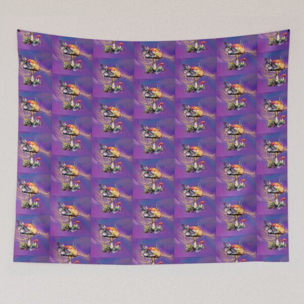 Item preview, Rainbow Toadstool Mushrooms and Galactic Moth designed and sold by WildWoodlandWitch.
