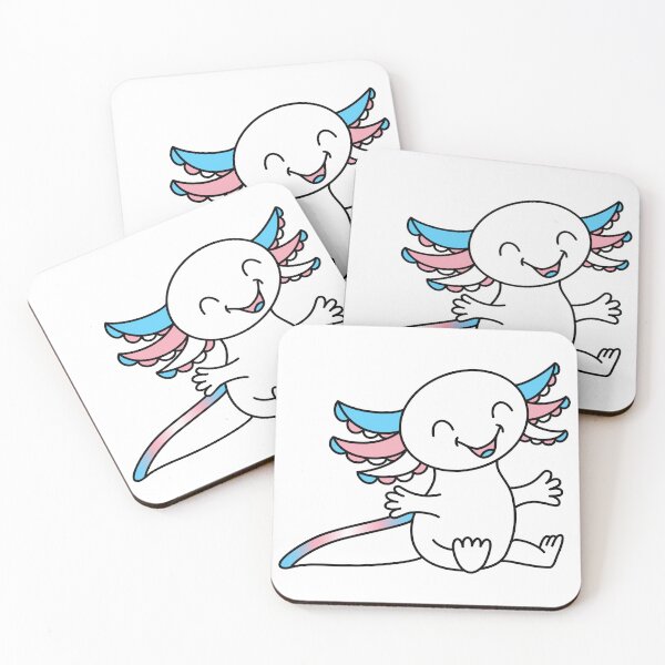 Item preview, Hug me! Cute Axolotl in Transgender Pride colors designed and sold by JoyfulJen.