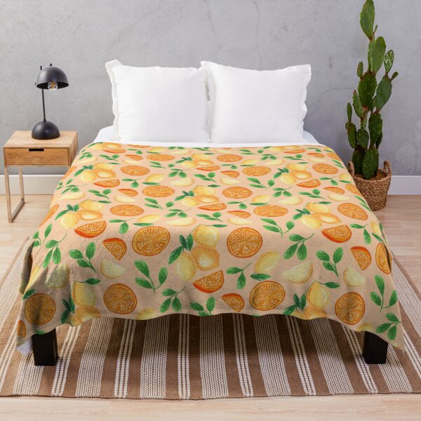 Item preview, Hand painted painterly orange slices and lemons and lemon slices - orange peach designed and sold by JasmineGDesigns.