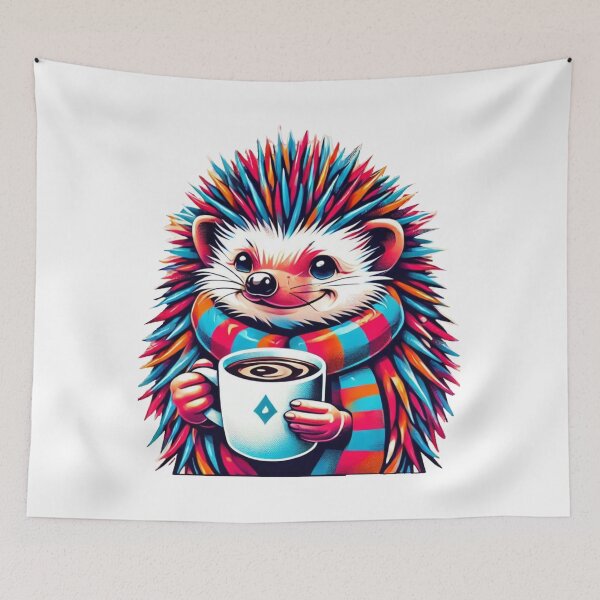 Item preview, Hedgehog Coffee Fun - Cute and Quirky Art designed and sold by Szymon Wangler.