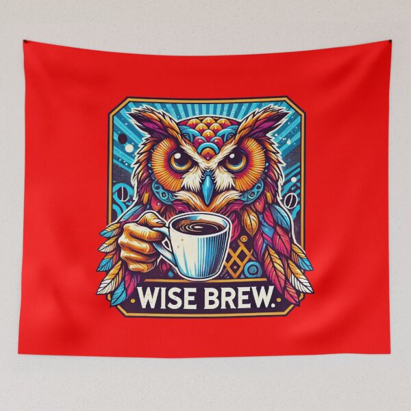 Item preview, Funny Owl Coffee Lover - Guess Hoo Needs More Coffee designed and sold by Szymon Wangler.
