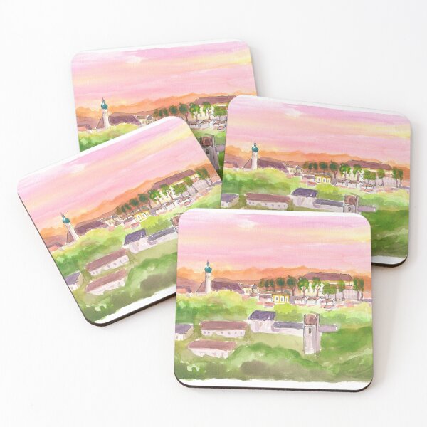Item preview, Giessen Hesse Germany with Sunset over Town and Hills designed and sold by artshop77.