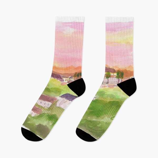 Item preview, Giessen Hesse Germany with Sunset over Town and Hills designed and sold by artshop77.