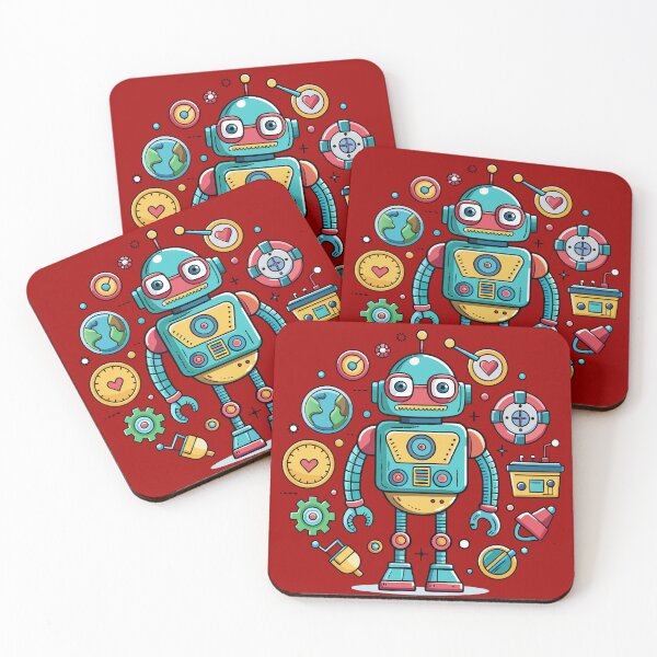 Item preview, Robot charactor colourful graphic design designed and sold by Tiny Cozy Art.